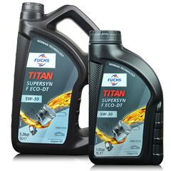6 litrów FUCHS TITAN SUPERSYN F Eco-DT 5W30 - olej silnikowy - ZESTAW - TANIEJ, Opakowanie / zestaw: 6 litrów (5 litrów + 1 litr) - sklep olejefuchs.pl
