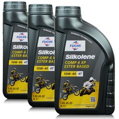 3 litry FUCHS SILKOLENE COMP 4 10W40 XP - estrowy olej silnikowy (4T) do motocykli - ZESTAW - TANIEJ, Opakowanie / zestaw: 3 litry (3 x 1 litr) - sklep olejefuchs.pl