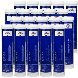 20 sztuk FUCHS RENOLIT MO 2 - uniwersalny smar z grafitem i dwusiarczkiem molibdenu NLGI 2 [-30°C do +130°C] - 400 g - ZESTAW TANIEJ, Opakowanie / zestaw: 400 g x 20 - sklep olejefuchs.pl