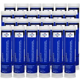 24 sztuki FUCHS RENOLIT FLM 2 - smar litowy z dwusiarczkiem molibdenu odporny na wodę - 400 g - ZESTAW - TANIEJ, Opakowanie / zestaw: 400 g x 24 - sklep olejefuchs.pl
