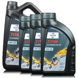 8 litrów FUCHS TITAN SUPERSYN FE 0W30 - VOLVO VCC 95200377, ACEA A5/B5, API SL - olej silnikowy - ZESTAW - TANIEJ, Opakowanie / zestaw: 8 litrów (5 litrów + 3 x 1 litr) - sklep olejefuchs.pl
