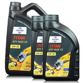 7 litrów FUCHS TITAN GT1 FLEX C2 0W30 - ACEA C2, ACEA A5/B5, API SP, FORD WSS-M2C950-A, BMW LL-12 FE, MB 229.61 - olej silnikowy - ZESTAW - TANIEJ, Opakowanie / zestaw: 7 litrów (5 litrów + 2 litry), Lepkość SAE: 0W30 - sklep olejefuchs.pl