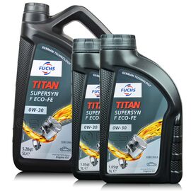 7 litrów FUCHS TITAN SUPERSYN F Eco-FE 0W30 - FORD WSS-M2C950-A, ACEA C2 - olej silnikowy - ZESTAW - TANIEJ, Opakowanie / zestaw: 7 litrów (5 litrów + 2 litry) - sklep olejefuchs.pl