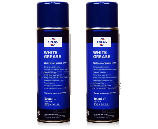 2 sztuki FUCHS WHITE GREASE SPRAY - wodoodporny biały smar - 500 ml - ZESTAW - TANIEJ, Opakowanie / zestaw: 500 ml SPRAY x 2 - sklep olejefuchs.pl