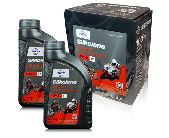 6 litrów FUCHS SILKOLENE PRO 4 10W50 XP - syntetyczny (full synthetic) olej silnikowy (4T) do motocykli - ZESTAW - TANIEJ, Opakowanie / zestaw: 6 litrów (4 litry + 2 x 1 litr) - sklep olejefuchs.pl