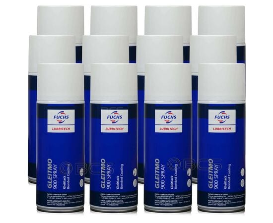 12 sztuk FUCHS GLEITMO 900 SPRAY - film - lakier poślizgowy z molibdenem - 400 ml - ZESTAW - TANIEJ, Opakowanie / zestaw: 400 ml SPRAY x 12 - sklep olejefuchs.pl