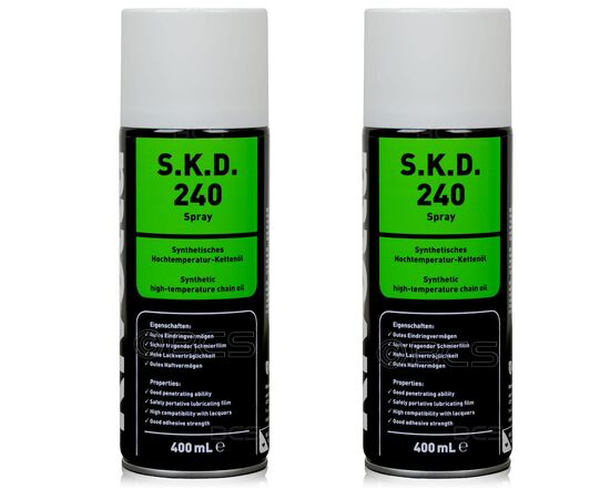 2 sztuki RIVOLTA S.K.D. 240 SPRAY - olej do łańcuchów - 400 ml - ZESTAW- TANIEJ, Opakowanie / zestaw: 400 ml SPRAY x 2 - sklep olejefuchs.pl