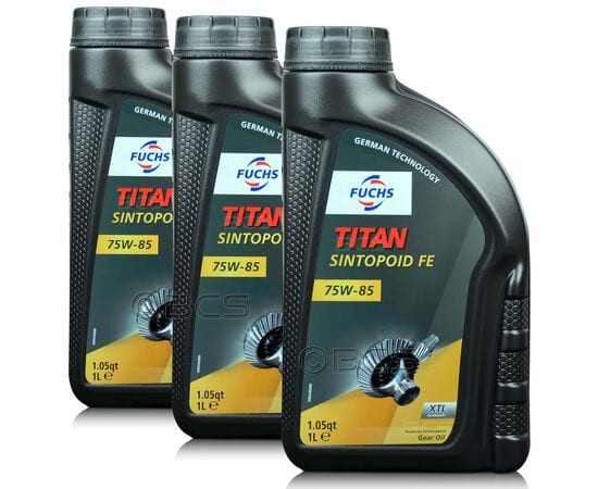 3 litry FUCHS TITAN SINTOPOID FE 75W85 XTL GL-5 - olej przekładniowy - ZESTAW - TANIEJ, Opakowanie / zestaw: 3 litry (3 x 1 litr) - sklep olejefuchs.pl