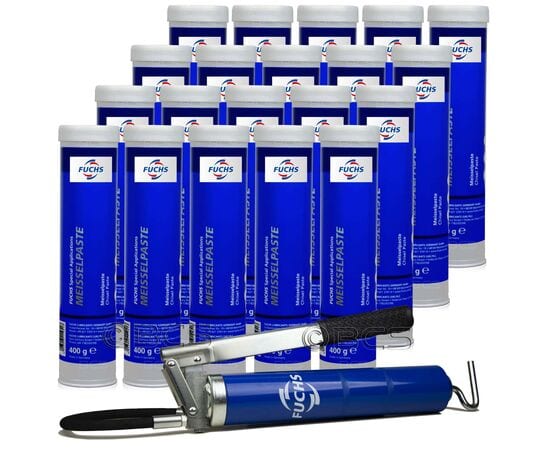 20 sztuk FUCHS MEISSELPASTE 400 g smar do młotów udarowych - smar + SMAROWNICA - ZESTAW, Opakowanie / zestaw: 400 g x 20 + smarownica - sklep olejefuchs.pl