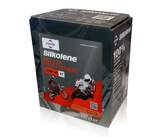 4 litry FUCHS SILKOLENE PRO 4 15W50 XP - syntetyczny (full synthetic) olej silnikowy (4T) do motocykli, Opakowanie / zestaw: 4 litry, Lepkość SAE: 15W50 - sklep olejefuchs.pl