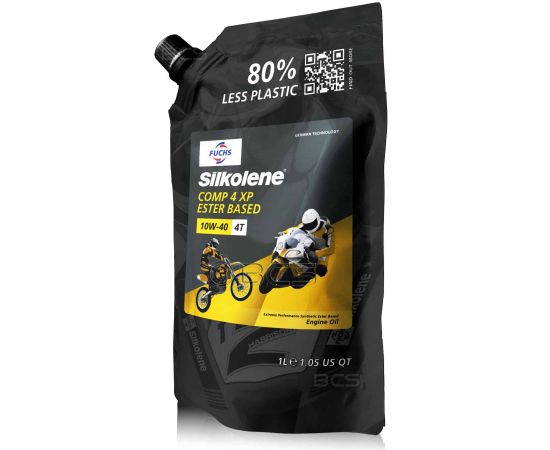 1 litr FUCHS SILKOLENE COMP 4 10W40 XP - syntetyczny olej silnikowy (4T) do motocykli w worku, Opakowanie / zestaw: 1 litr - worek - sklep olejefuchs.pl