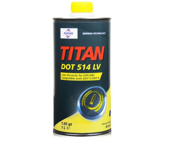 1 litr FUCHS TITAN DOT 514 LV (DOT 4 ; DOT 5.1) - płyn hamulcowy, Opakowanie / zestaw: 1 litr - sklep olejefuchs.pl