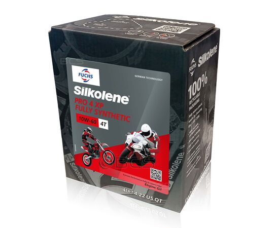 4 litry FUCHS SILKOLENE PRO 4 10W60 XP - syntetyczny (full synthetic) olej silnikowy (4T) do motocykli, Opakowanie / zestaw: 4 litry, Lepkość SAE: 10W60 - sklep olejefuchs.pl