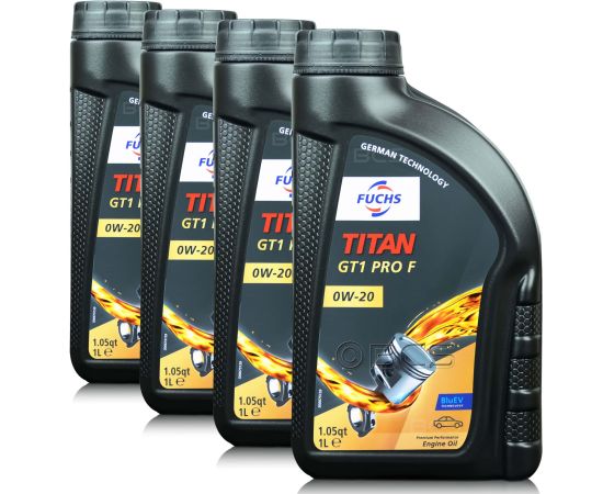 4 litry FUCHS TITAN GT1 PRO F 0W20 - olej silnikowy - ZESTAW - TANIEJ, Opakowanie / zestaw: 4 litry (4 x 1 litr), Lepkość SAE: 0W20 - sklep olejefuchs.pl