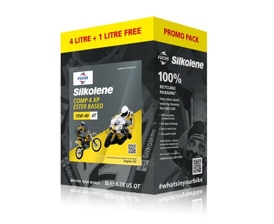 PROMO 5 - 4+1 litrów FUCHS SILKOLENE COMP 4 10W40 XP - syntetyczny olej silnikowy (4T) do motocykli - sklep olejefuchs.pl