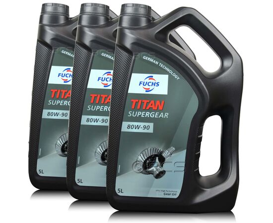 15 litrów FUCHS TITAN SUPERGEAR 80W90 - olej przekładniowy - ZESTAW - TANIEJ, Opakowanie / zestaw: 15 litrów (3 x 5 litrów) - sklep olejefuchs.pl