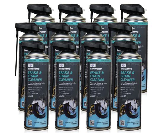 12 sztuk FUCHS SILKOLENE BRAKE & CHAIN CLEANER SPRAY - do czyszczenia hamulców i łańcuchów w motocyklach - 500 ml - ZESTAW - TANIEJ, Opakowanie / zestaw: 500 ml SPRAY x 12 - sklep olejefuchs.pl