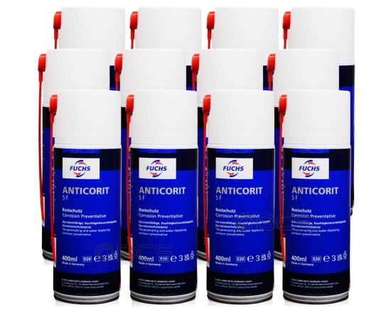 12 sztuk FUCHS ANTICORIT 5F SPRAY - woskowy środek antykorozyjny - 400 ml - ZESTAW - TANIEJ, Opakowanie / zestaw: 400 ml SPRAY x 12 - sklep olejefuchs.pl