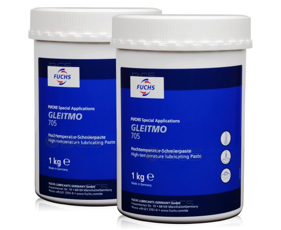 2 sztuki FUCHS GLEITMO 705 - wysokotemperaturowa pasta smarna do 1000°C - ZESTAW - TANIEJ, Klasa konsystencji NLGI: NLGI 2, Opakowanie / zestaw: 1 kg x 2 - sklep olejefuchs.pl