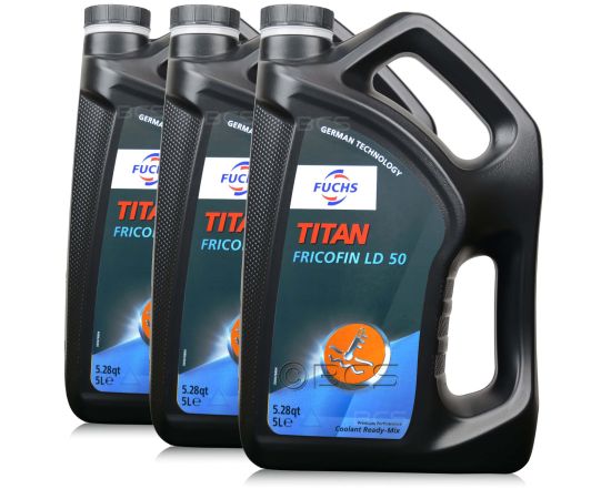 15 litrów FUCHS TITAN FRICOFIN LD 50 - gotowy płyn do chłodnic / płyn chłodniczy - ZESTAW - TANIEJ, Opakowanie / zestaw: 15 litrów (3 x 5 litrów) - sklep olejefuchs.pl