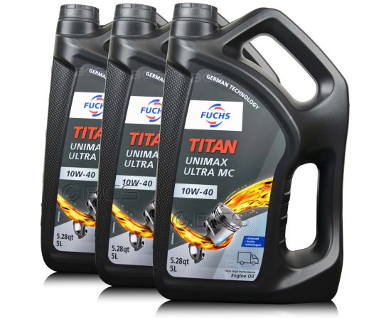 15 litrów FUCHS TITAN UNIMAX ULTRA MC 10W40 - olej silnikowy - ZESTAW - TANIEJ, Opakowanie / zestaw: 15 litrów (3 x 5 litrów) - sklep olejefuchs.pl