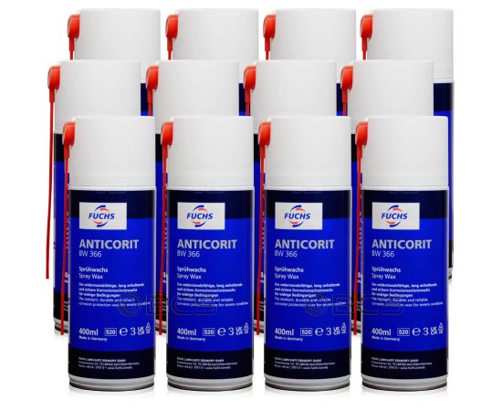 12 sztuk FUCHS ANTICORIT BW 366 ŚRODEK ANTYKOROZYJNY - 400 ml - ZESTAW -TANIEJ, Opakowanie / zestaw: 400 ml SPRAY x 12 - sklep olejefuchs.pl