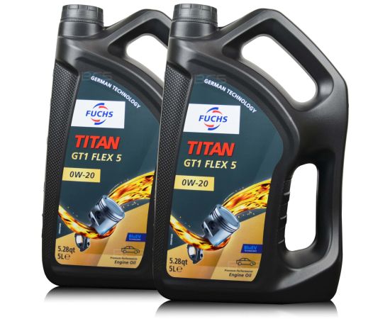 10 litrów FUCHS TITAN GT1 FLEX 5 0W20 - olej silnikowy - ZESTAW - TANIEJ, Opakowanie / zestaw: 10 litrów (2 x 5 litrów) - sklep olejefuchs.pl