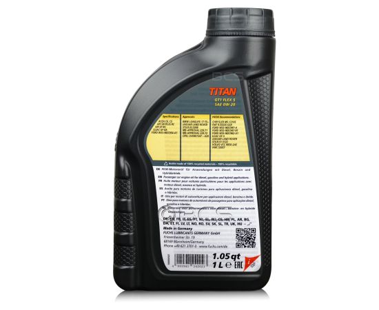 1 litr FUCHS TITAN GT1 FLEX 5 0W20 - olej silnikowy, Opakowanie / zestaw: 1 litr, 2. zdjęcie - sklep olejefuchs.pl