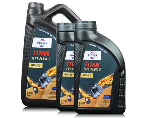 7 litrów FUCHS TITAN GT1 FLEX 5 0W20 - olej silnikowy - ZESTAW - TANIEJ, Opakowanie / zestaw: 7 litrów (5 litrów + 2 litry) - sklep olejefuchs.pl
