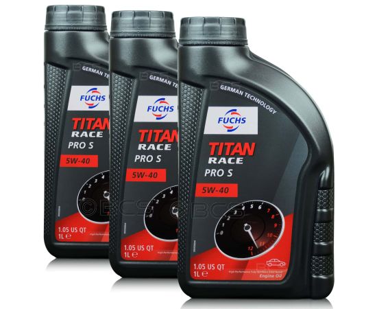 3 litry FUCHS TITAN RACE PRO S 5W40 - w pełni syntetyczny (fully synthetic ester oil) olej silnikowy - ZESTAW - TANIEJ, Opakowanie / zestaw: 3 litry (3 x 1 litr), Lepkość SAE: 5W40 - sklep olejefuchs.pl