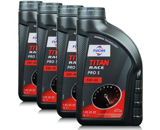 4 litry FUCHS TITAN RACE PRO S 5W40 - w pełni syntetyczny (fully synthetic ester oil) olej silnikowy - ZESTAW - TANIEJ, Opakowanie / zestaw: 4 litry (4 x 1 litr), Lepkość SAE: 5W40 - sklep olejefuchs.pl