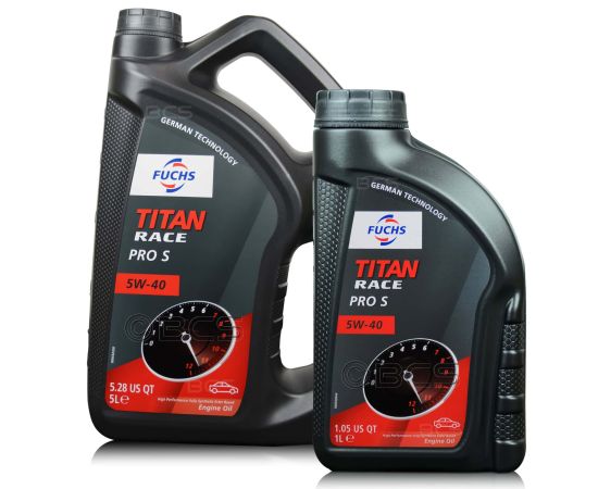 6 litrów FUCHS TITAN RACE PRO S 5W40 - w pełni syntetyczny (fully synthetic ester oil) olej silnikowy - ZESTAW - TANIEJ, Opakowanie / zestaw: 6 litrów (5 litrów + 1 litr), Lepkość SAE: 5W40 - sklep olejefuchs.pl