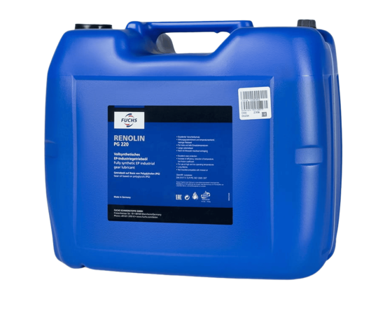 20 litrów FUCHS RENOLIN PG 220 - przemysłowy syntetyczny olej przekładniowy, Opakowanie / zestaw: 20 litrów, ISO VG: 220 - sklep olejefuchs.pl