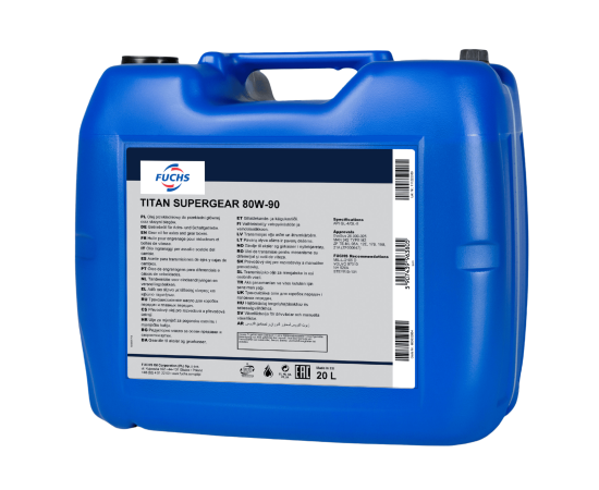 20 litrów FUCHS TITAN SUPERGEAR 80W90 - olej przekładniowy, Opakowanie / zestaw: 20 litrów - sklep olejefuchs.pl