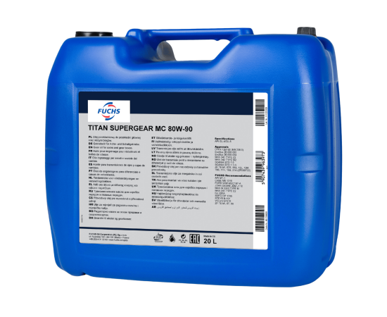 20 litrów FUCHS TITAN SUPERGEAR MC 80W90 - olej przekładniowy, Opakowanie / zestaw: 20 litrów - sklep olejefuchs.pl