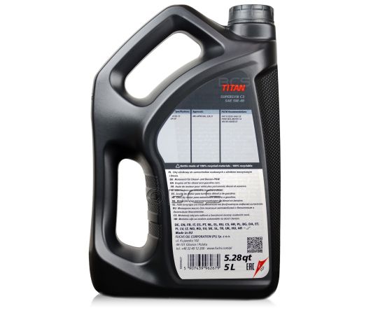 10 litrów FUCHS TITAN SUPERSYN C3 5W40 - olej silnikowy - ZESTAW - TANIEJ, Opakowanie / zestaw: 10 litrów (2 x 5 litrów), 2. zdjęcie - sklep olejefuchs.pl