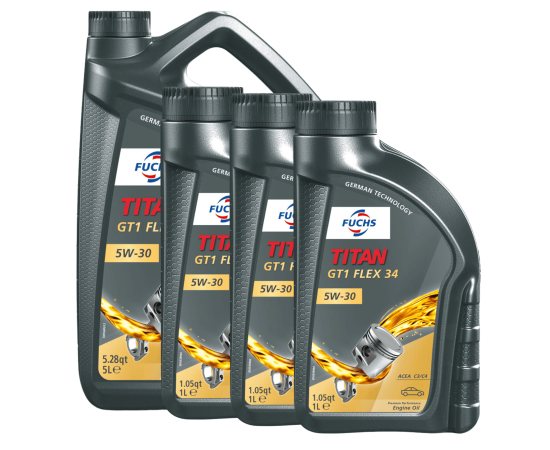 8 litrów FUCHS TITAN GT1 FLEX 34 5W30 - ACEA C4 RN0720 MB 226.51 MB 229.51 - olej silnikowy - ZESTAW - TANIEJ, Opakowanie / zestaw: 8 litrów (5 litrów + 3 x 1 litr) - sklep olejefuchs.pl