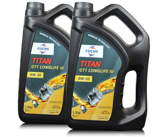 10 litrów FUCHS TITAN GT1 (VW) LONGLIFE III 0W30 VW 504 00 / 507 00 - olej silnikowy - ZESTAW - TANIEJ, Opakowanie / zestaw: 10 litrów (2 x 5 litrów) - sklep olejefuchs.pl