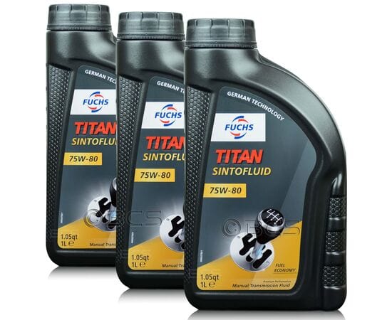 3 litry FUCHS TITAN SINTOFLUID 75W80 GL-4 - olej przekładniowy - ZESTAW - TANIEJ, Opakowanie / zestaw: 3 litry (3 x 1 litr) - sklep olejefuchs.pl