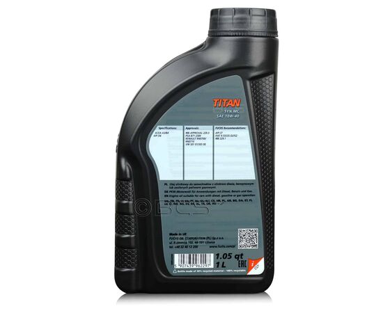 1 litr FUCHS TITAN SYN MC 10W40 - olej silnikowy, Opakowanie / zestaw: 1 litr, 2. zdjęcie 1 litr FUCHS TITAN SYN MC 10W40 - olej silnikowy, Opakowanie / zestaw: 1 litr, 2. zdjęcie - sklep olejefuchs.pl