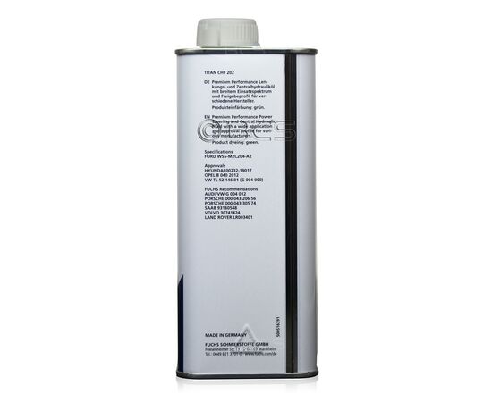 6 litrów FUCHS TITAN CHF 202 - olej / płyn do wspomagania - ZESTAW - TANIEJ, Opakowanie / zestaw: 6 litrów (6 x 1 litr), 3. zdjęcie - sklep olejefuchs.pl