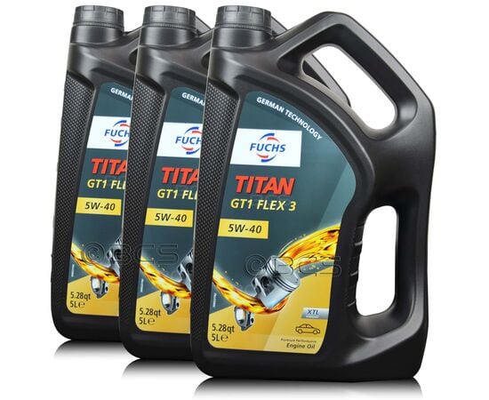 15 litrów FUCHS TITAN GT1 FLEX 3 5W40 XTL - olej silnikowy - ZESTAW - TANIEJ, Opakowanie / zestaw: 15 litrów (3 x 5 litrów) - sklep olejefuchs.pl