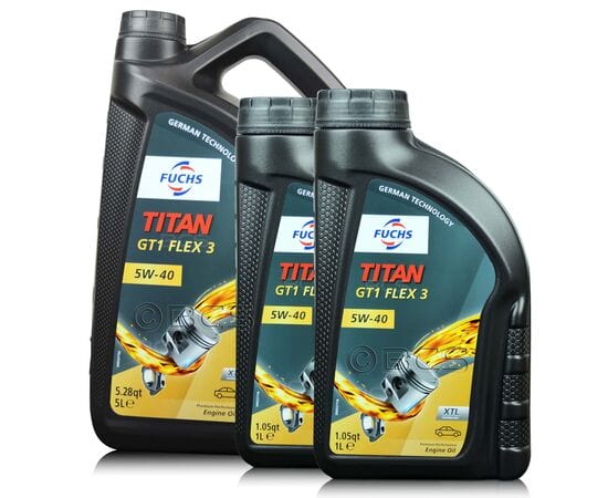 7 litrów FUCHS TITAN GT1 FLEX 3 5W40 XTL - olej silnikowy - ZESTAW - TANIEJ, Opakowanie / zestaw: 7 litrów (5 litrów + 2 litry) - sklep olejefuchs.pl