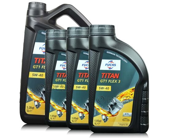 8 litrów FUCHS TITAN GT1 FLEX 3 5W40 XTL - olej silnikowy - ZESTAW - TANIEJ, Opakowanie / zestaw: 8 litrów (5 litrów + 3 x 1 litr) - sklep olejefuchs.pl
