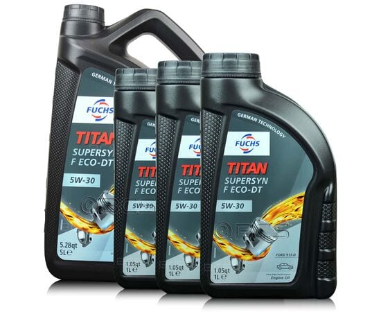 8 litrów FUCHS TITAN SUPERSYN F Eco-DT 5W30 - olej silnikowy - ZESTAW - TANIEJ, Opakowanie / zestaw: 8 litrów (5 litrów + 3 x 1 litr) - sklep olejefuchs.pl