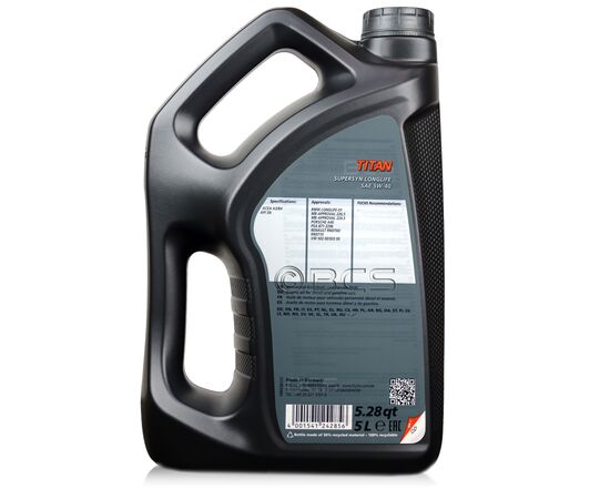 6 litrów FUCHS TITAN SUPERSYN LONGLIFE 5W40 - olej silnikowy - ZESTAW - TANIEJ, Opakowanie / zestaw: 6 litrów (5 litrów + 1 litr), 2. zdjęcie - sklep olejefuchs.pl