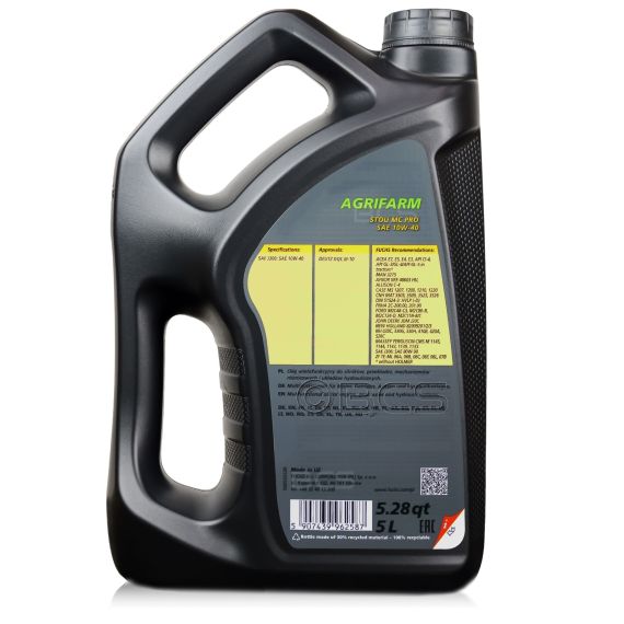 15 litrów FUCHS AGRIFARM STOU MC PRO 10W40 - olej wielofunkcyjny silnikowo-przekładniowo-hydrauliczny - ZESTAW - TANIEJ, Opakowanie / zestaw: 15 litrów (3 x 5 litrów), 2. zdjęcie - sklep olejefuchs.pl
