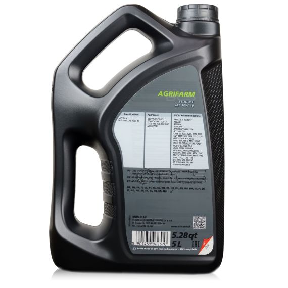 10 litrów FUCHS AGRIFARM STOU MC 10W40 - olej wielofunkcyjny silnikowo-przekładniowo-hydrauliczny - ZESTAW - TANIEJ, Opakowanie / zestaw: 10 litrów (2 x 5 litrów), 2. zdjęcie - sklep olejefuchs.pl