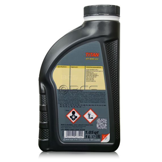 4 litry FUCHS TITAN ATF 8400 ULV - AW-2 DEXRON ULV MERCON ULV olej do automatycznych skrzyń biegów - ZESTAW - TANIEJ, Opakowanie / zestaw: 4 litry (4 x 1 litr), 2. zdjęcie - sklep olejefuchs.pl