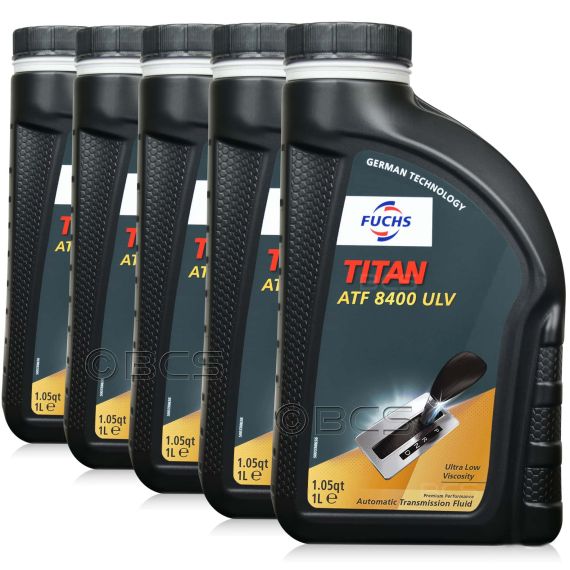 5 litrów FUCHS TITAN ATF 8400 ULV - AW-2 DEXRON ULV MERCON ULV olej do automatycznych skrzyń biegów - ZESTAW - TANIEJ, Opakowanie / zestaw: 5 litrów (5 x 1 litr) - sklep olejefuchs.pl